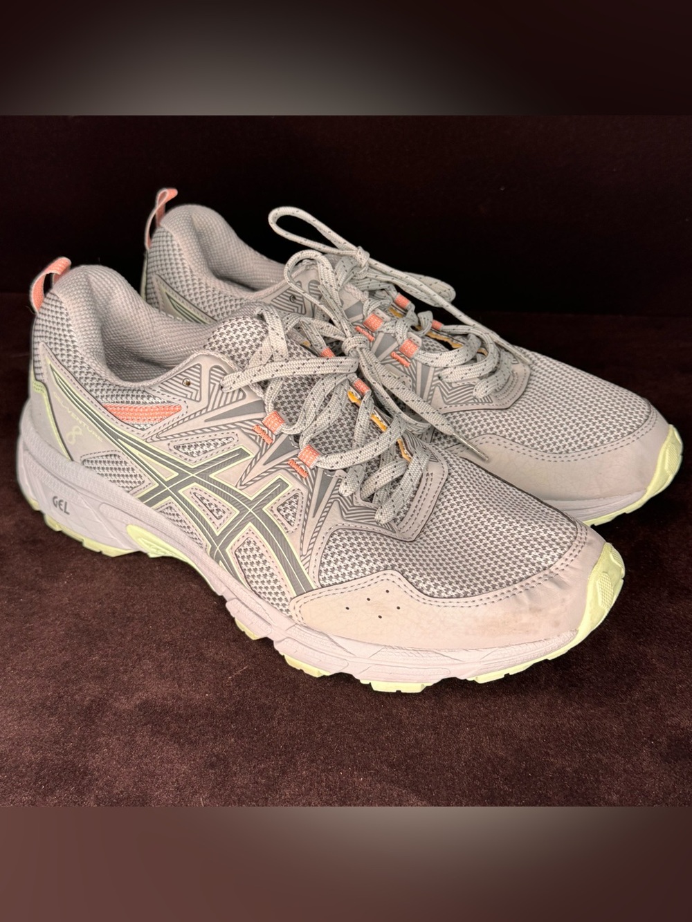 ASICS GEL-Venture 8 Women's Trail Running Shoes Gray Pink Mint